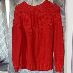 Talbots Coral Color Crew Neck Sweater Medium